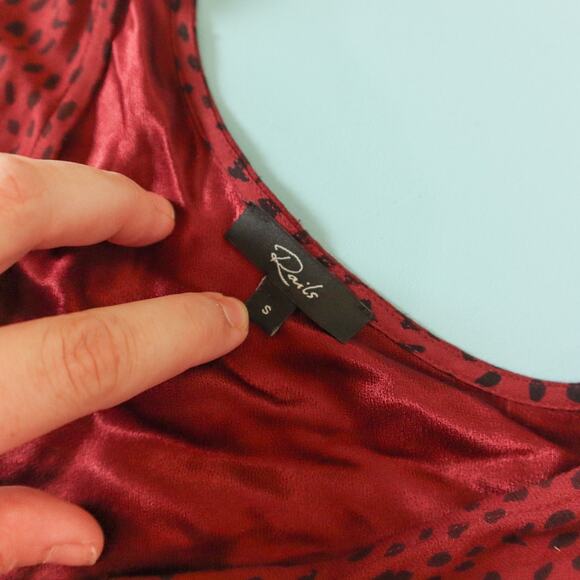 Rails Jet Rust Spotted Red Cropped Wide Leg Jumpsuit Size Small - Picture 4 of 9